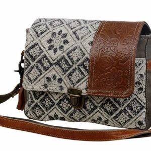 Spell Bound Messenger Bag in Olive green and Leather